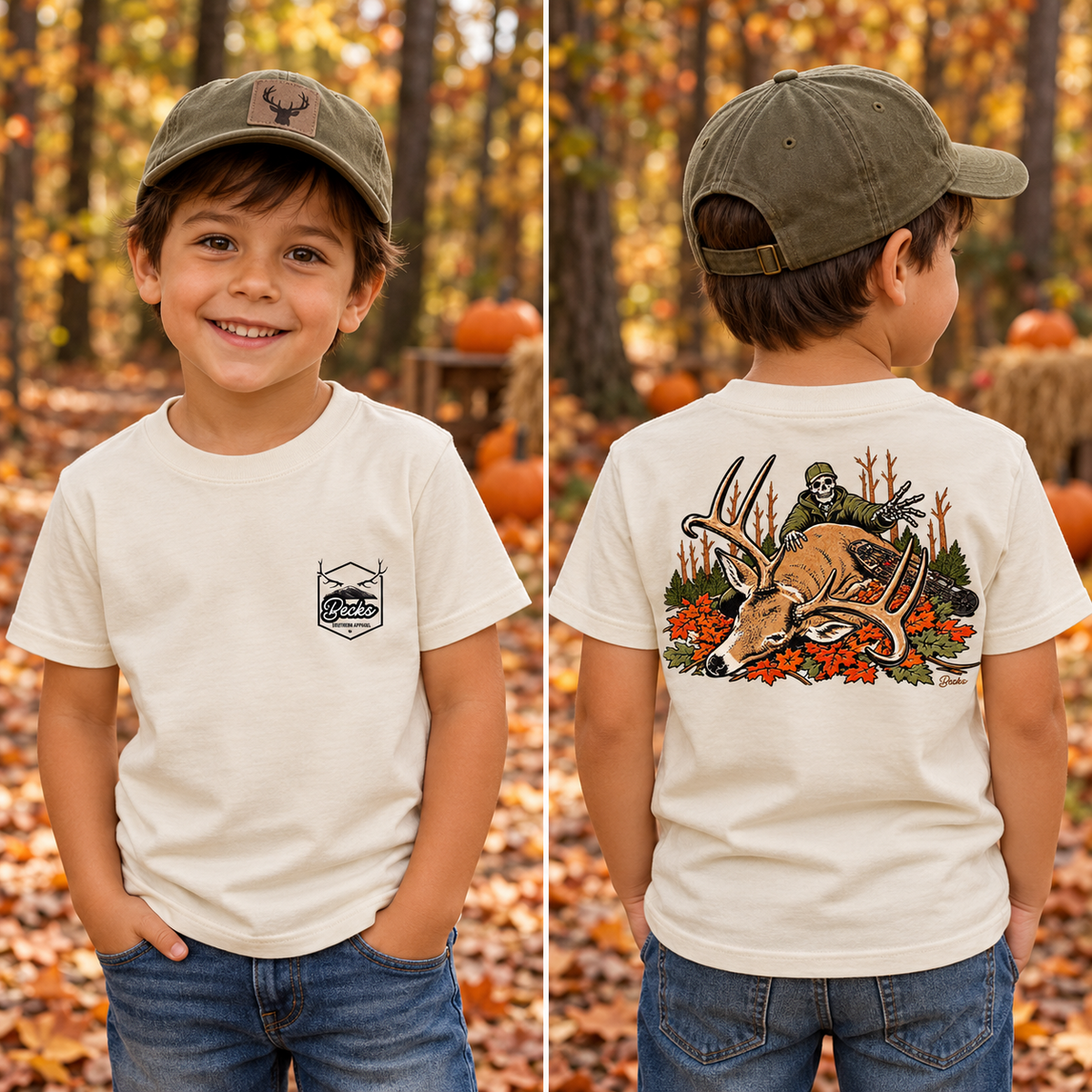 Halloween Hunting Dog Halloween shirt front and back