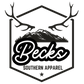 Becks Southern Apparel antler and mountain logo