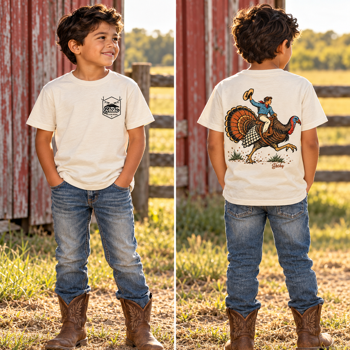 Turkey Rodeo Cowboy — Tee or Sweatshirt front and back