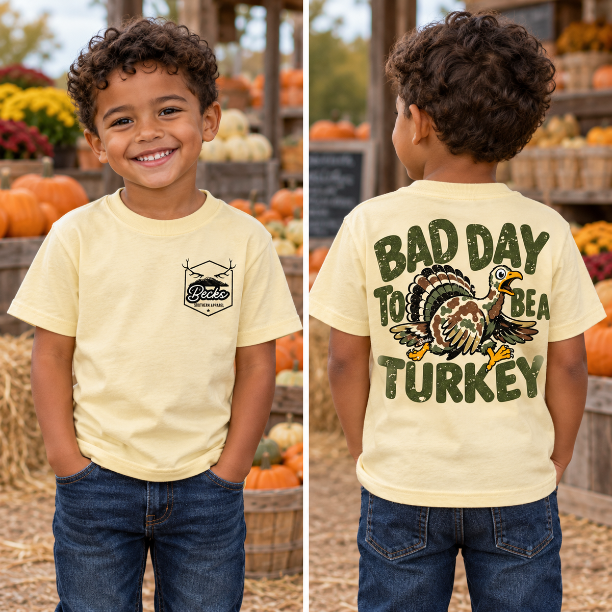 Bad Day Running Turkey — Tee or Sweatshirt front and back