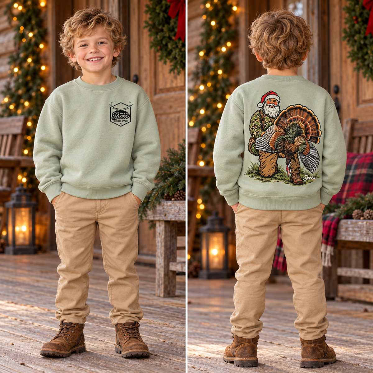 Camo Santa Turkey — Tee or Sweatshirt front and back