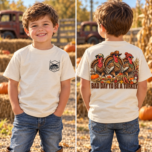 Bad Day to Be a Turkey Trio — Tee or Sweatshirt front and back